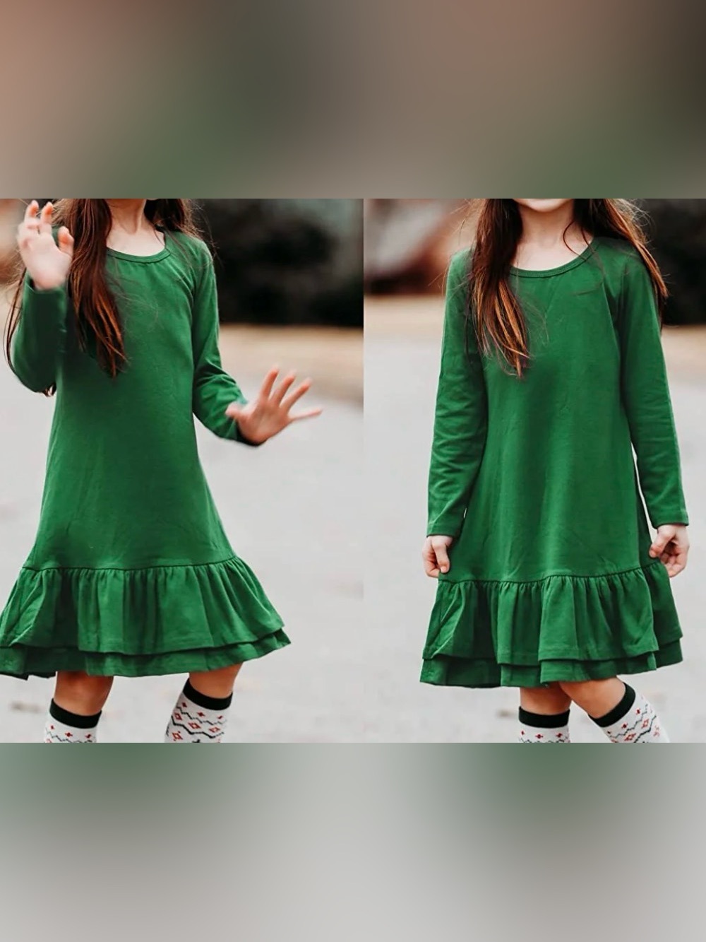 girls ruffled hem dress fits girls 7-9 NEW Arshiner clothing